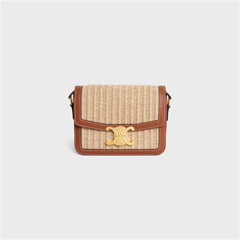 SAC TRIOMPHE TEEN TEXTILE EFFET RAPHIA ET VEAU